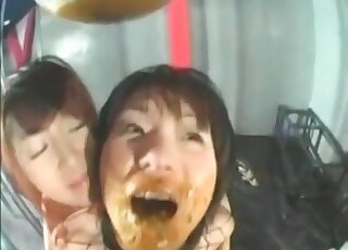 Vintage scat poo fetish movie of girl in fishnets