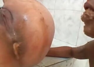 Eating and swallowing directly from her butthole